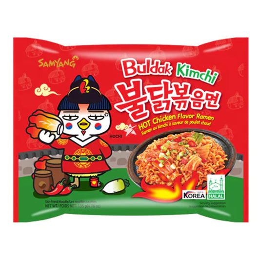 Buldak ramen noodles sachet individuel - poulet au Kimchi (SAMYANG)