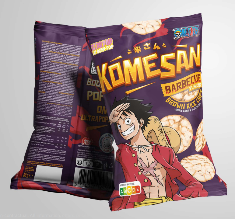 ONE PIECE - Komesan Chips De Riz goût Barbecue - LUFFY